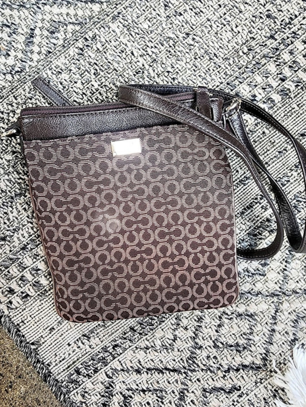 COACH Signature Swingpack Crossbody Bag Brown & Tan